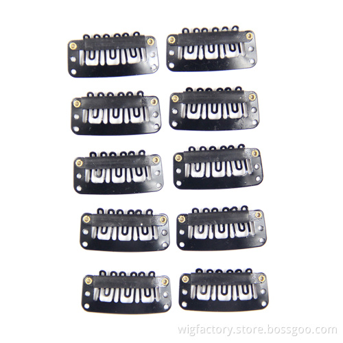 1000pcs/bag 2.8cm U shape wig metal clip, 6 teeth metal hair extensions tools hair clip, human hair clips for wigs
